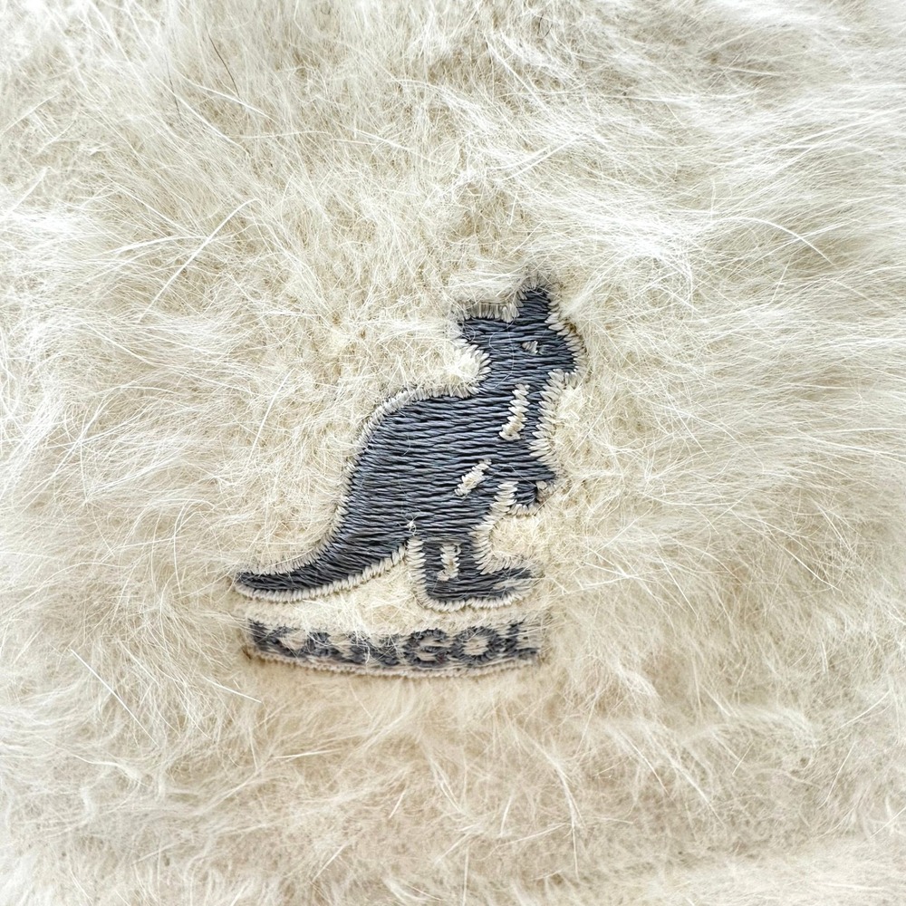Vintage Kangol Furgora Bin Bucket Hat Off White Cream Fuzzy Angora Blend Medium - Picture 2 of 10
